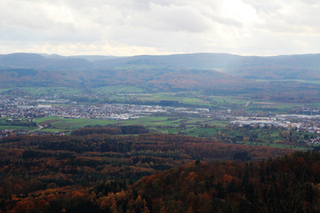 Fototapeta na wymiar The panorama from the mountain Hohenstaufen