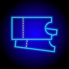 vector neon flat icon of cinema or theater ticket