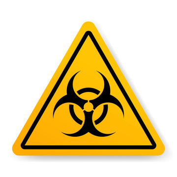 Basic Yellow sign warning bio hazard, vector illustration.