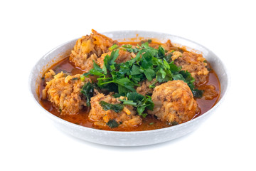 Delicious Swedish meatballs with a hearty brown sauce with parsley