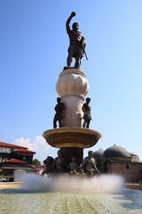 Fototapeta na wymiar Square in Skopje in Macedonia