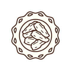 Ramadan dates bowl line style icon vector design
