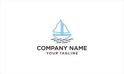 modern and minimalist sailing boat creative logo