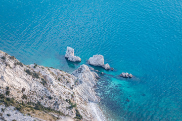 Spiaggia delle 2 Sorelle dall'alto, Sirolo, Regione Marche