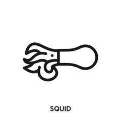 squid icon vector. squid symbol sign.