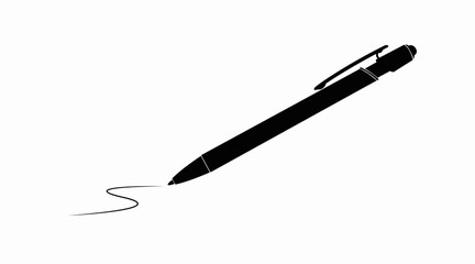 Vector Isolated Illustration of a Writting Pen Silhouette