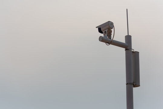 Monitor on outdoor sky background
