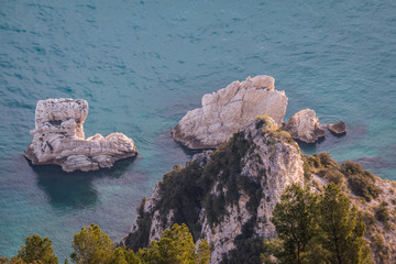 Spiaggia delle 2 Sorelle dall'alto, Sirolo, Regione Marche