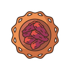 Ramadan dates bowl fill style icon vector design