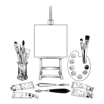 easel clipart black and white