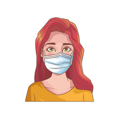 young woman with mouth cap medical accessory