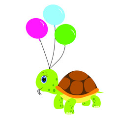cute turtle cartoon illustration