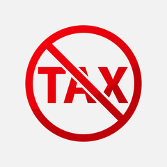 No tax sign vector illustration.