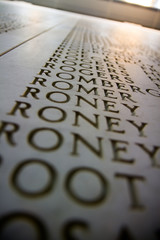 the long list of American soldiers buried in the war cemetery of Nettuno, following the landing of...