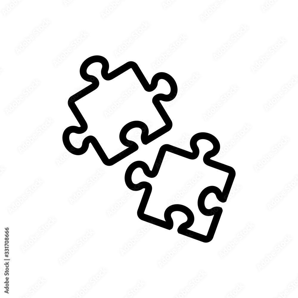 Poster puzzle game icon vector. puzzle game sign. isolated contour symbol illustration
