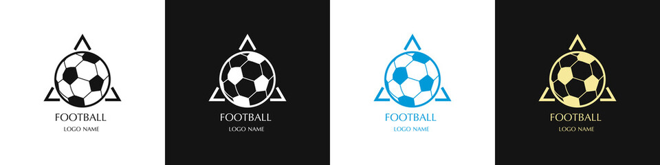 Set of football logos. European football. Sports game. Logo for the team