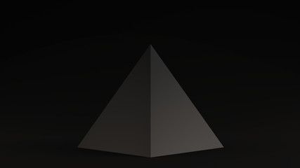 Black Pyramid Black Background 3d illustration 3d render