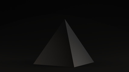 Black Pyramid Black Background 3d illustration 3d render