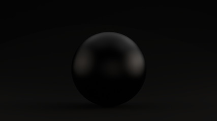 Black Sphere Black Background 3d illustration 3d render