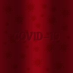 Covid-19 concept. corona virus on red background.