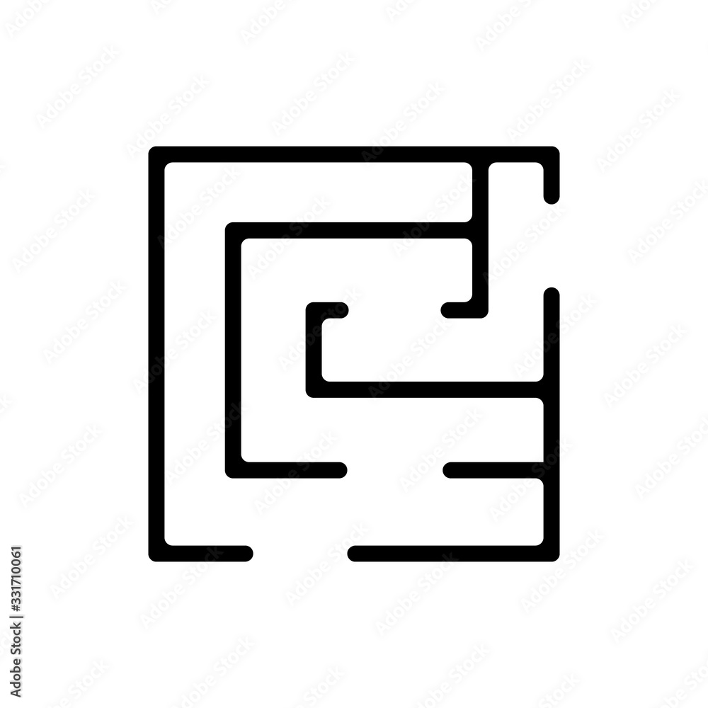 Poster maze game icon vector. maze game sign. isolated contour symbol illustration