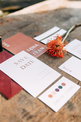  Graphic arts decor for a wedding ceremony. Postcards with elements of Marsala. Wedding invitations...