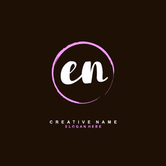  E N EN Initial logo template vector. Letter logo concept