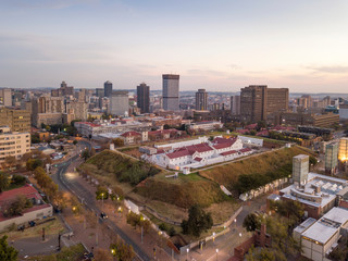 Fototapeta na wymiar Aerial view of Constitution Hill in Johannesburg, South Africa