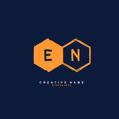 E N EN Initial logo template vector. Letter logo concept