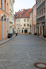 Obraz na płótnie Canvas Leere Straßen in Görlitz in Sachsen auf Grund von Corona