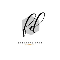 F D FD Initial logo template vector. Letter logo concept