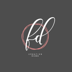 F D FD Initial logo template vector. Letter logo concept