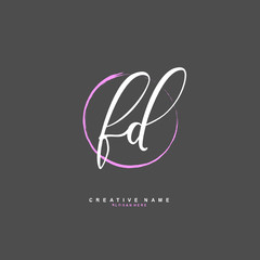 F D FD Initial logo template vector. Letter logo concept