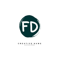 Obraz premium F D FD Initial logo template vector. Letter logo concept