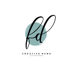 F D FD Initial logo template vector. Letter logo concept
