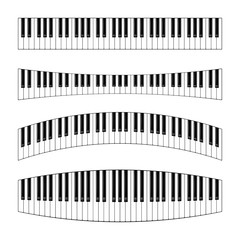 Realistic piano keys set. Musical instrument keyboard. Vector illustration.