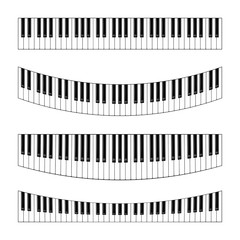 Realistic piano keys set. Musical instrument keyboard. Vector illustration.