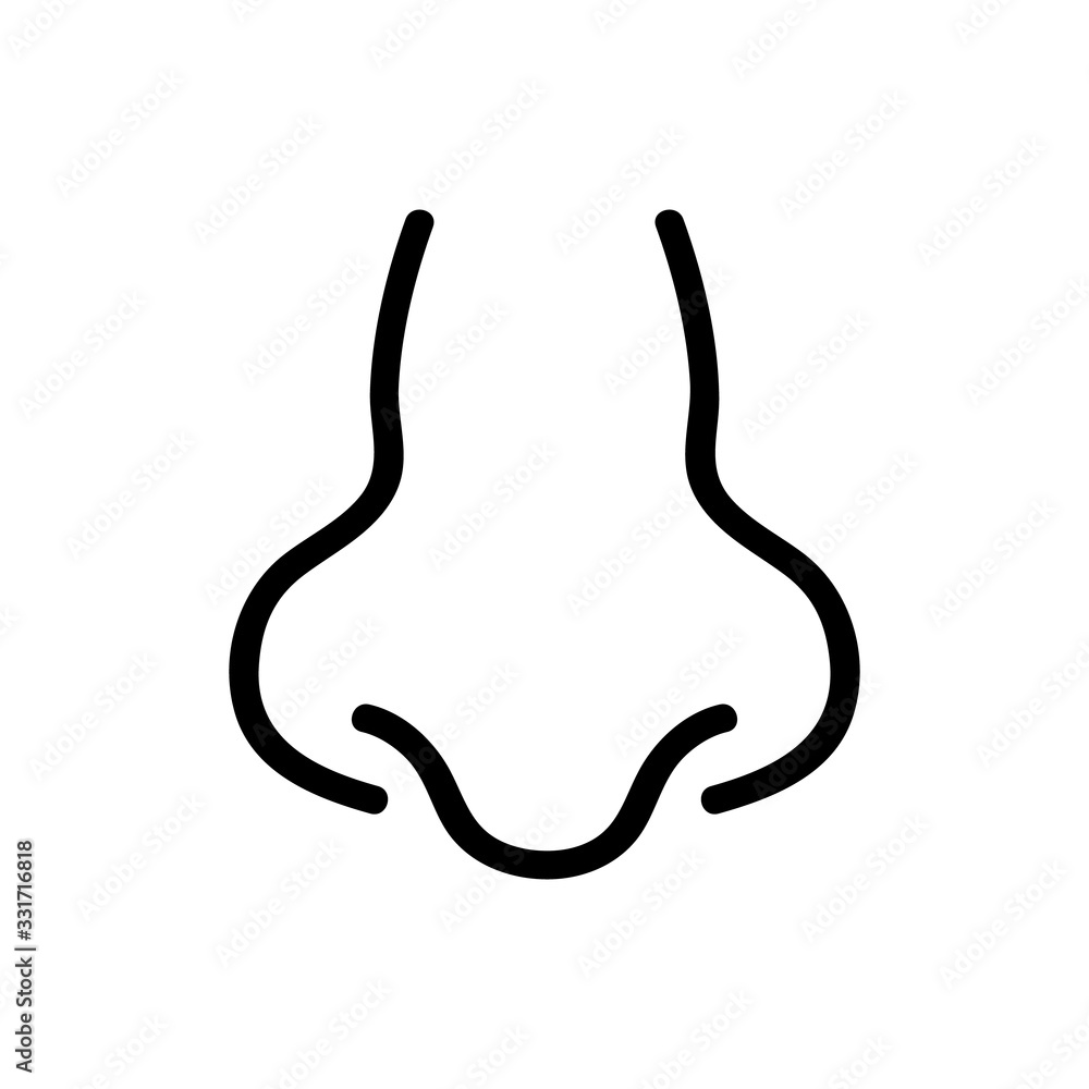 Poster nose front view icon vector. nose front view sign. isolated contour symbol illustration