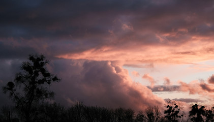 Fototapeta na wymiar dark gray storm clouds after the rain