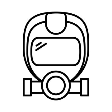 biohazard mask equipment, line style icon vector illustration design
