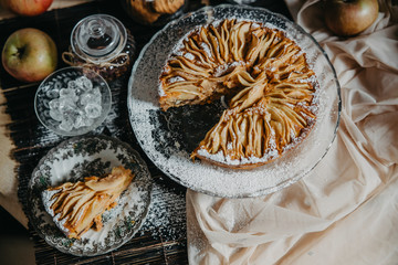 food, dessert, apple, cake, pastry, pie, fruit, sweet, homemade, delicious, background, crust, baked, tart, slice, fresh, piece, bakery, autumn, cinnamon, american, closeup, dish, sugar, thanksgiving,