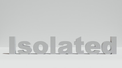 isolated  white 3D text in a white room