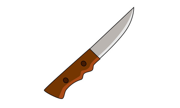 Knife. This image can be used to design a blog about hiking, travel, kitchen, cooking, food illustrations