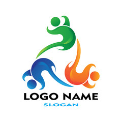 Human logo design concept, vector illustration