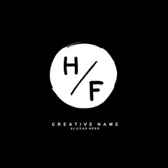 H F HF Initial logo template vector. Letter logo concept