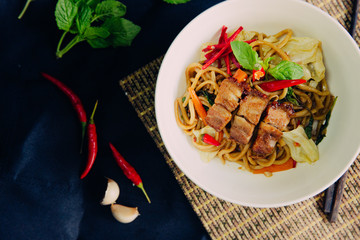Cripypork yakisoba noodle with pork - Asian food style