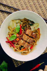 Cripypork yakisoba noodle with pork - Asian food style