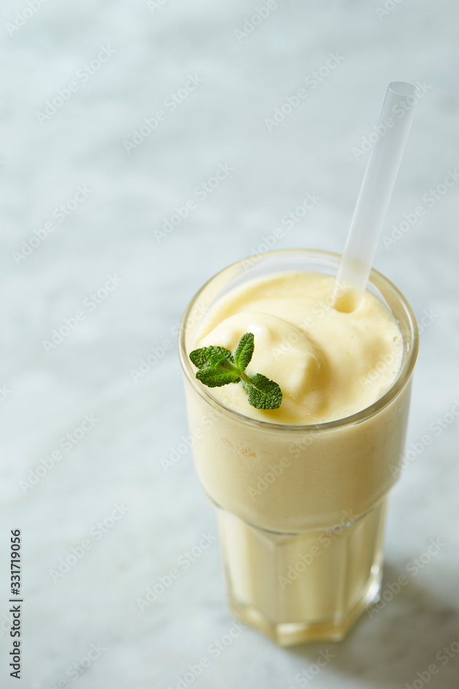 Canvas Prints vanilla shake with mint leaves