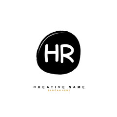 H R HR Initial logo template vector. Letter logo concept