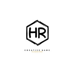 H R HR Initial logo template vector. Letter logo concept
